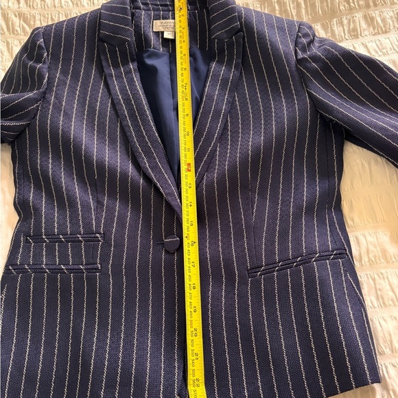 Tahari Blue and White Pinstripe Blazer - Picture 7 of 9